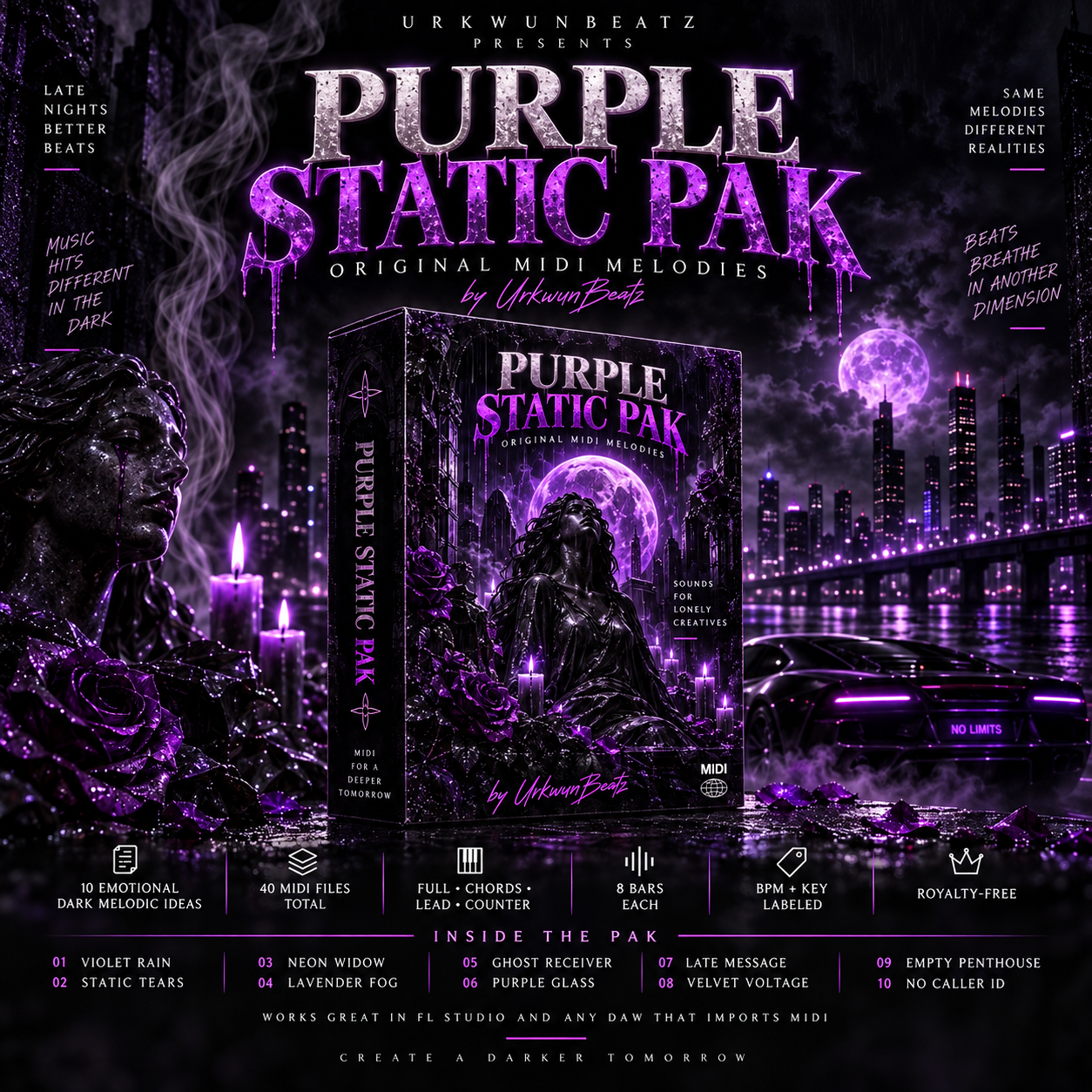 Purple Static MIDI Pak cover art by Urkwunbeatz
