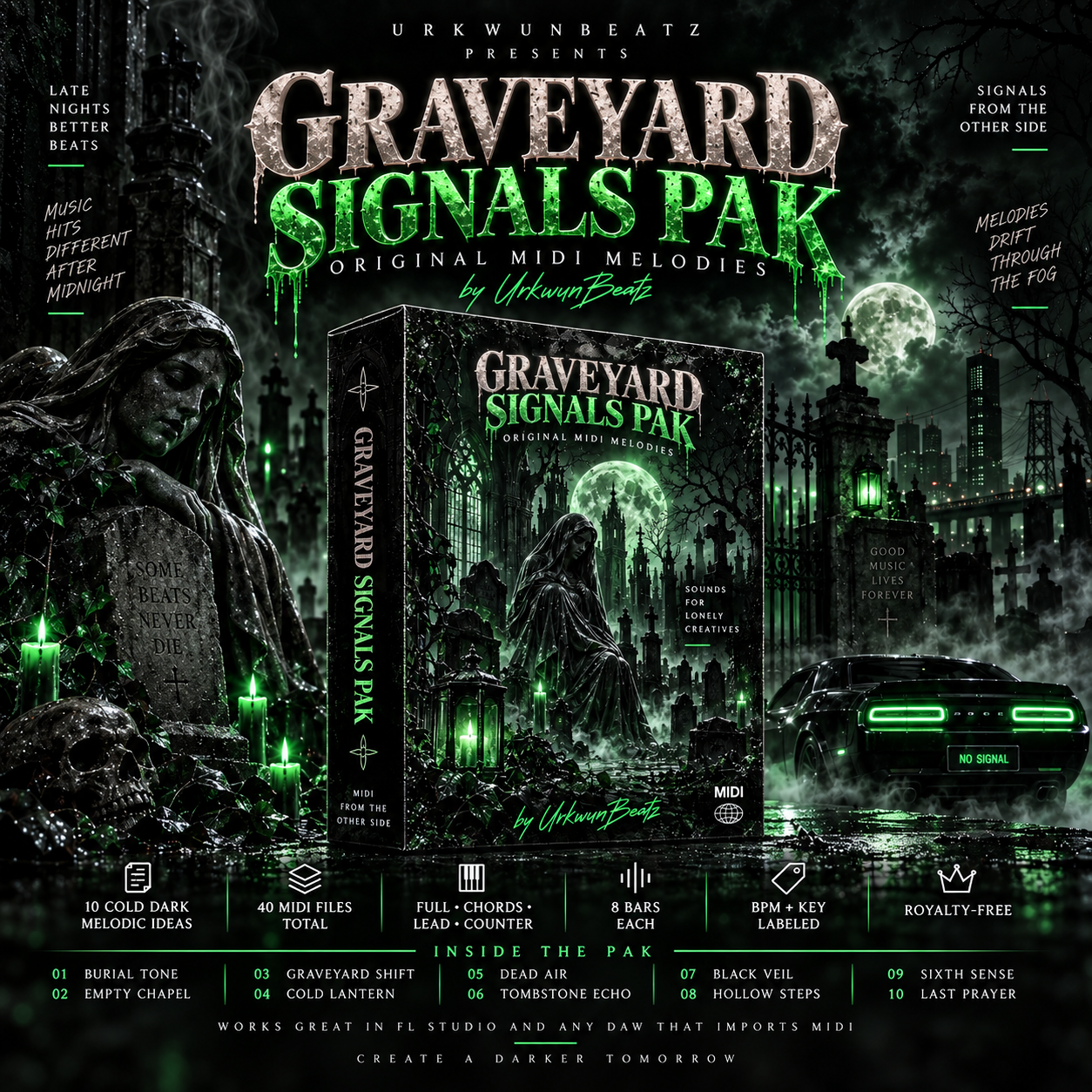 Graveyard Signals MIDI Pak cover art by Urkwunbeatz